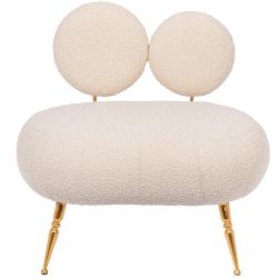 Банкетка Французик Золото Букле Белый