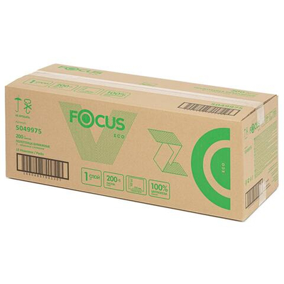 Полотенца бумажные листовые Focus Eco 5049975/5083743 V-слож. 1-х сл. 200 л 1/15