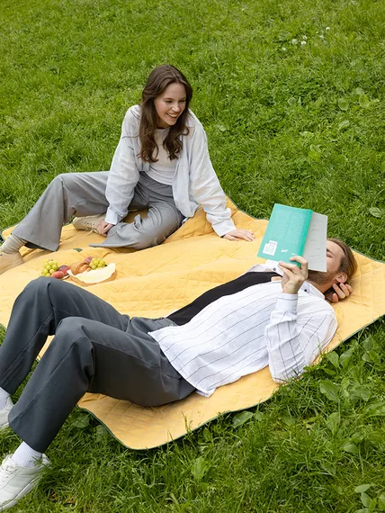 Плед для пикника и отдыха на пляже smart picnic, горчичный