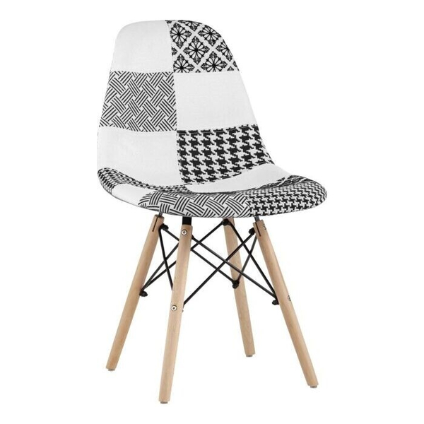 Стул Patchwork в стиле Eames черно-белый