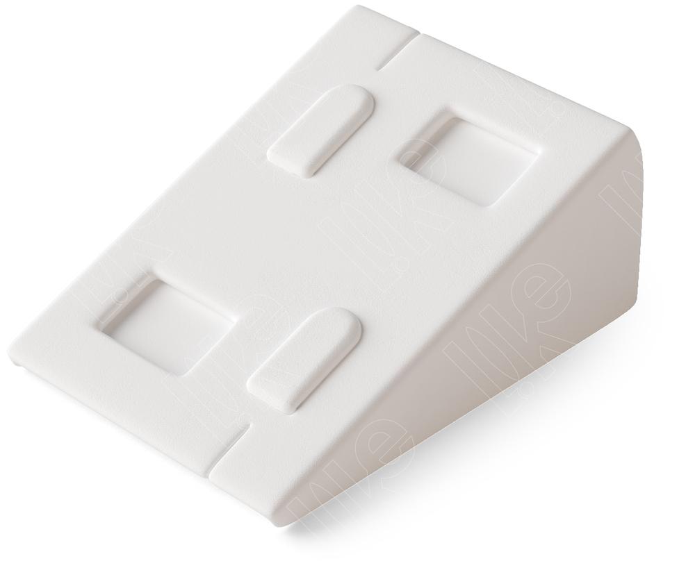 Вкладыш 05/стойка/для 2 колец/2 вертик.язычка в шахм. порядке/2 окошка для бирки/2 прорези для нитки