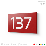 Номер на дверь 137, табличка на дверь для офиса, квартиры, кабинета, аудитории, склада, красная 120х70 мм, Айдентика Технолоджи