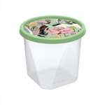 Контейнер для продуктов круглый 0,6л с декором (зеленый)