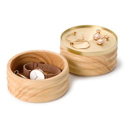 Шкатулка для украшений Tesora, натуральное дерево/латунь