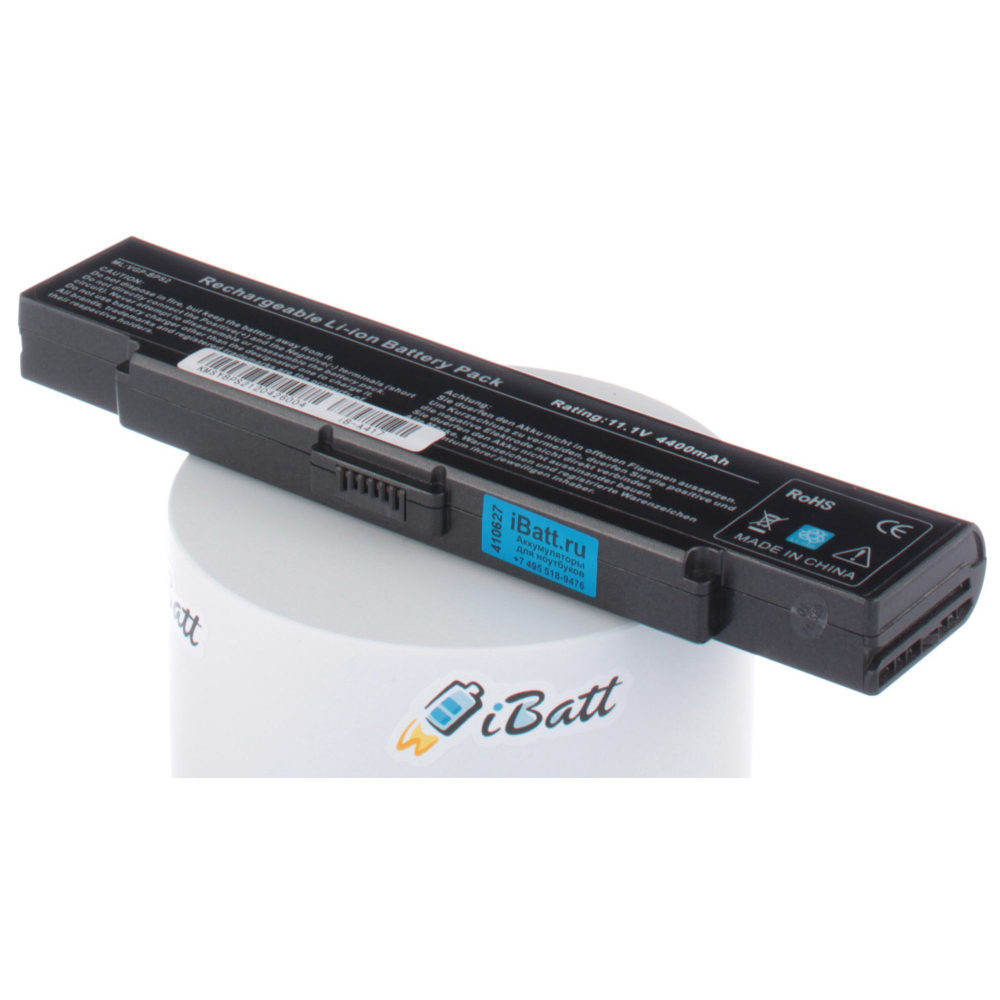 Аккумулятор iBatt 4400mAh, для VGN-FE11S VGN-FS115ZR PCG-6DPCG-791M PCG-7N1M VGN-FE11 VGN-FE11SR Vaio
