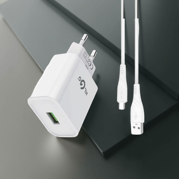 Зарядное уст-во USB+кабель MicroUSB DC5V/2.1A KLGO KC-09A