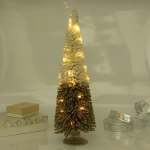 Сувенир с подсветкой «Волшебная ёлка» 19*60 см (батарейки 2 AA), Золото/Белый (свечение-теплый белый)