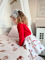 Юбка-шорты из жатого хлопка «Вишенки»