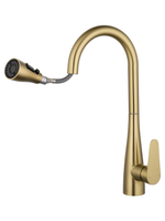 Смеситель для кухни с выдвижным изливом WONZON & WOGHAND, Брашированное золото (WW-121E201B-BG)