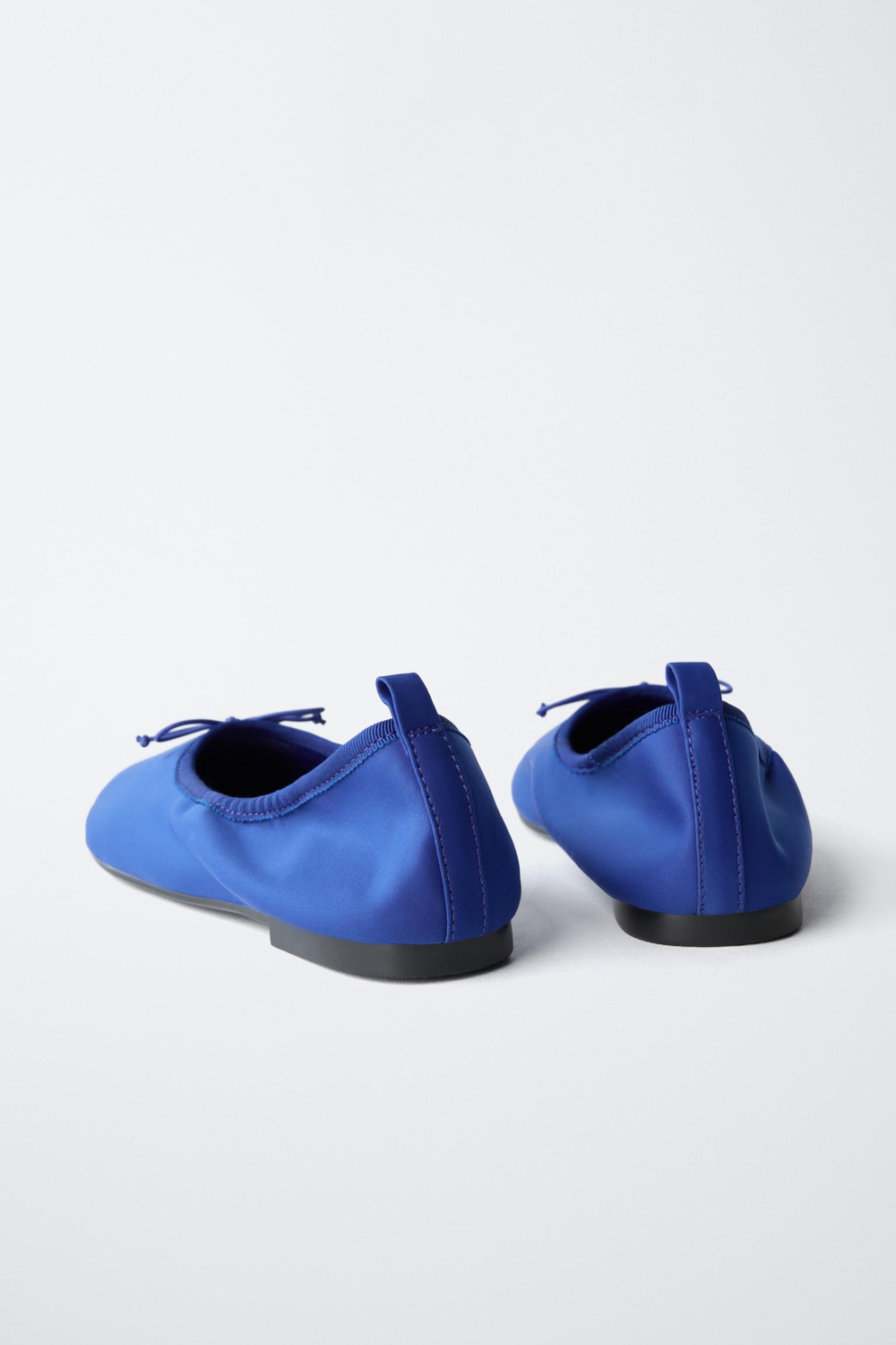 ZARA БАЛЕТКИ С БАНТИКОМ, СИНИЙ