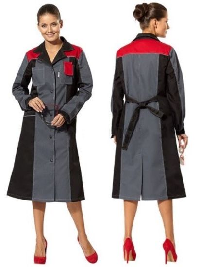 Халат женский "Виват" (серый/черный/красный)