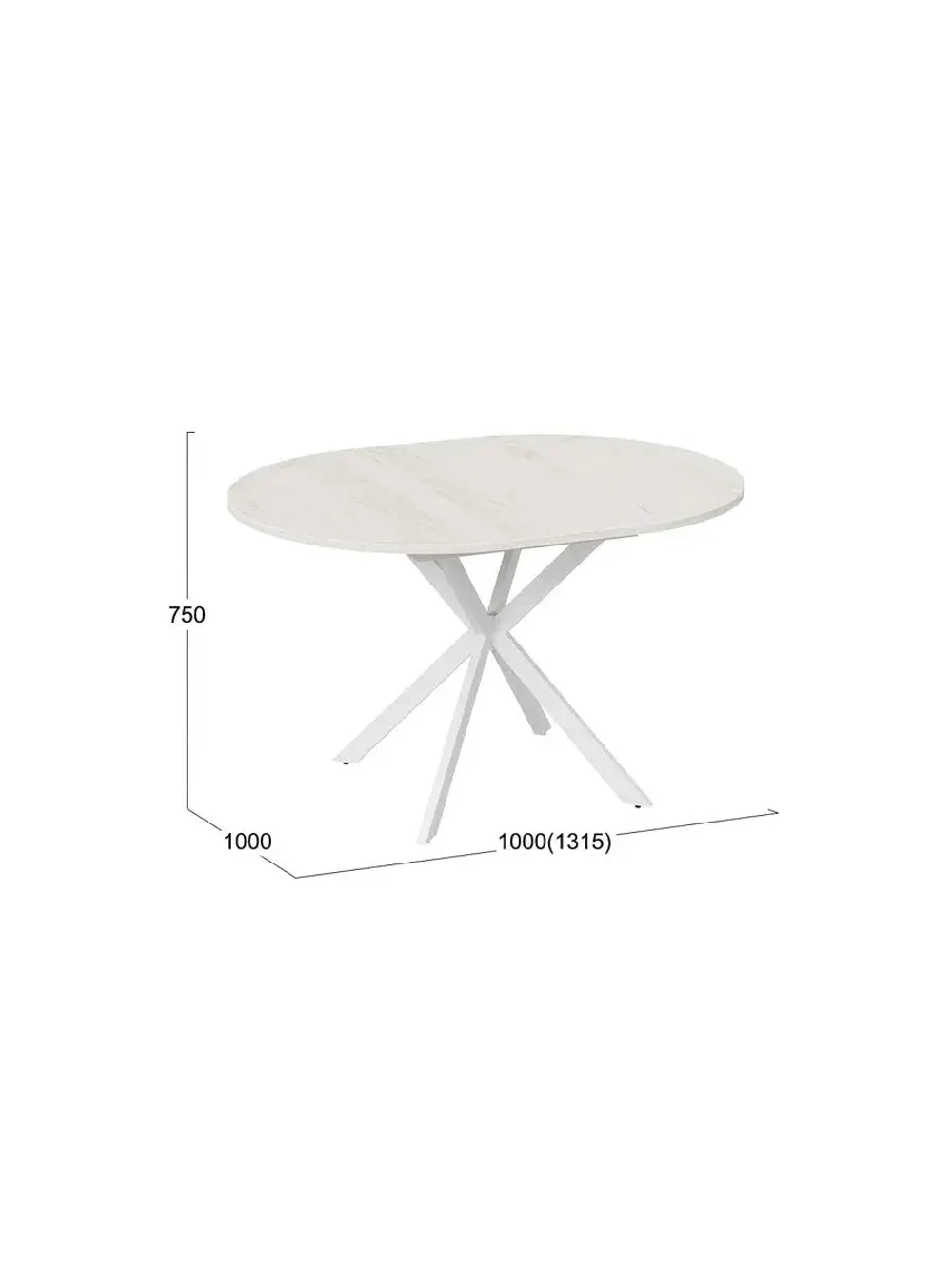 Стол кухонный Белый муар 100(131)х100х75 см