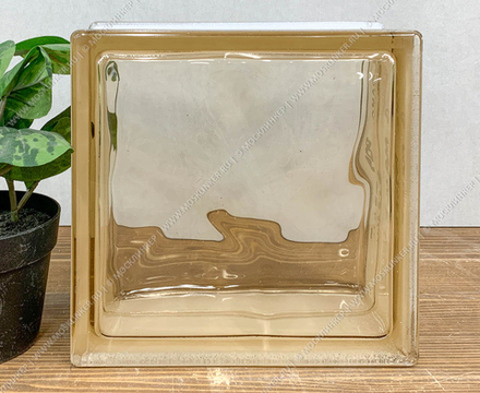 Стеклоблок Vitrablok Розовый Волна 19x19x8 - окрашенный в массе