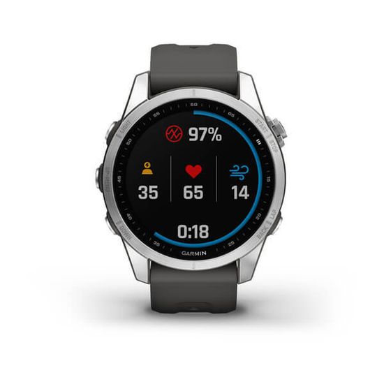 Часы Garmin Fenix 7S стальной, темносерый силикон 010-02539-01