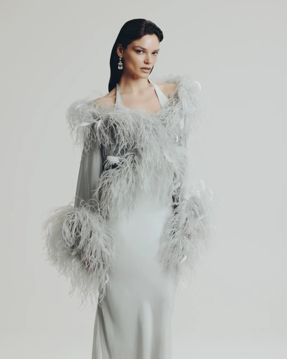 Кардиган серебряное перо, Серый