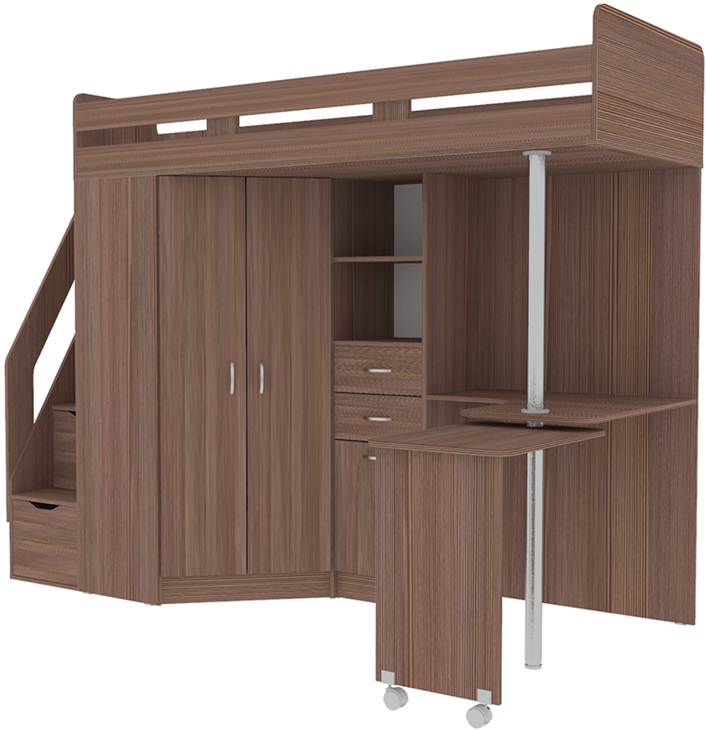 Кровать-чердак КарИВи Мийа Бодего Темный Бодего Темный