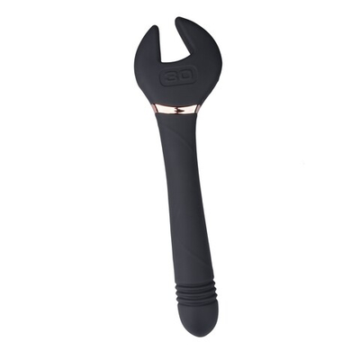 Черный двусторонний вибратор Key Control Massager Wand в форме гаечного ключа (Цвет: черный)