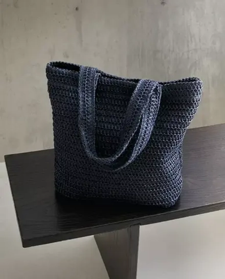ZARA HOME СУМКА ИЗ БУМАЖНОЙ ЛОЗЫ, УЛЬТРАМАРИНОВЫЙ
