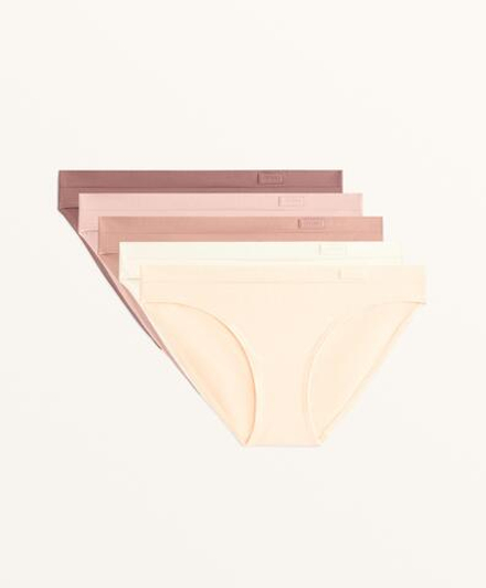 OYSHO Набор из 5 бесшовных классических трусов, розовый