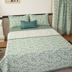 Комплект постельного белья с покрывалом Сатин Вуаль Авроры «Весенний сад»