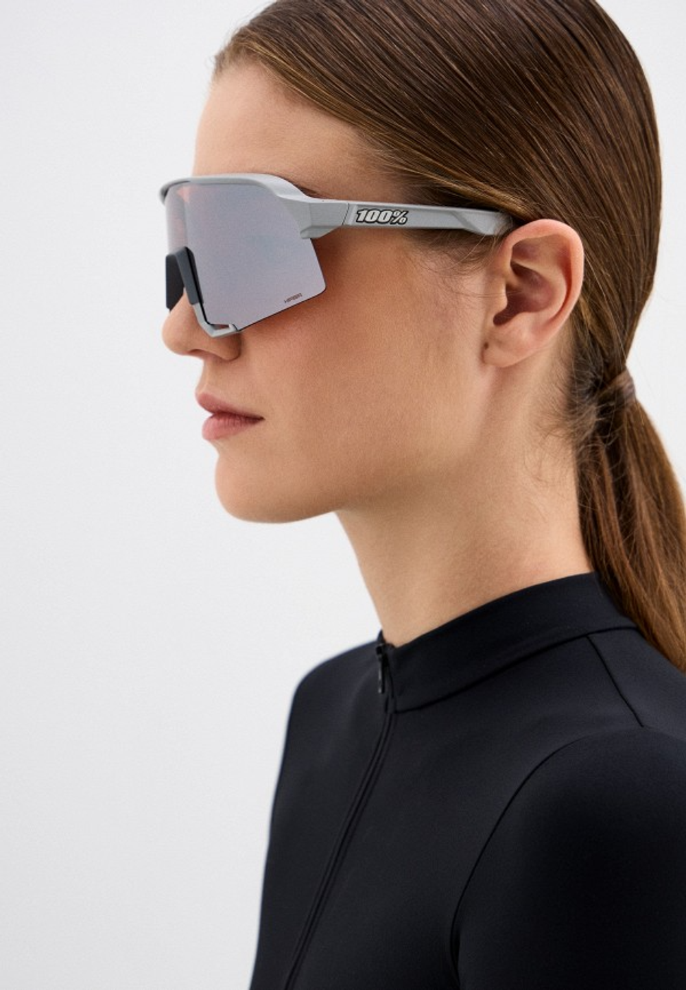 Спортивные очки с диоптриями 100% S3 / Soft Tact Stone Grey / HiPER Crimson Silver Mirror Lens