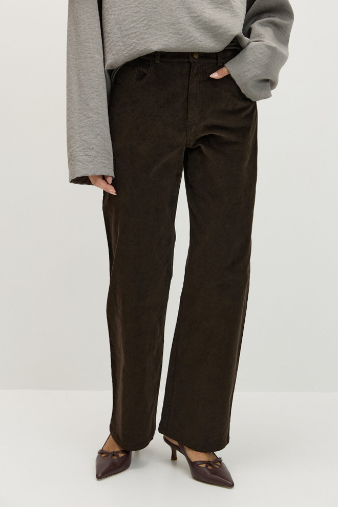 Брюки прямые из вельвета