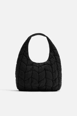 ZARA СТЕГАНАЯ НЕЙЛОНОВАЯ СУМКА, ЧЕРНЫЙ