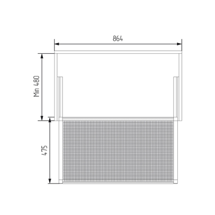 Выдвижная полка для аксессуаров Unihopper 900мм с доводчиком, Moka