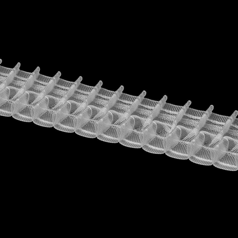Шторная лента Oz-Is арт. 2705 M вафельная сборка, коэф сборки 1:2,0, цвет прозрачный (ширина 60 mm)