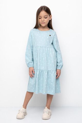 Платье  для девочки  К 5770/голубой,арбуз