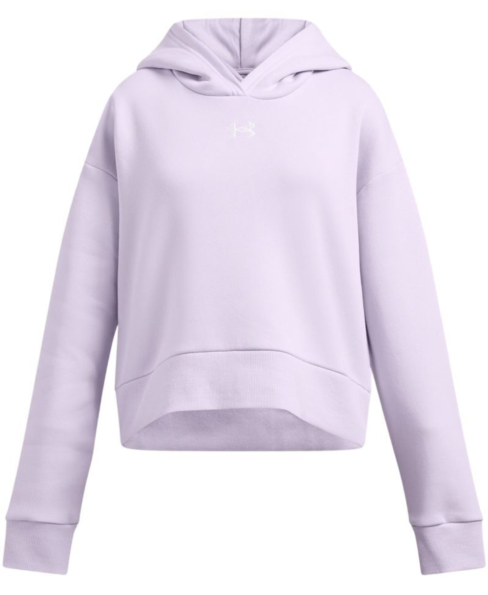 Кофта для девочки теннисная  Under Armour Girls UA Rival Fleece Crop Hoodie - Фиолетовый