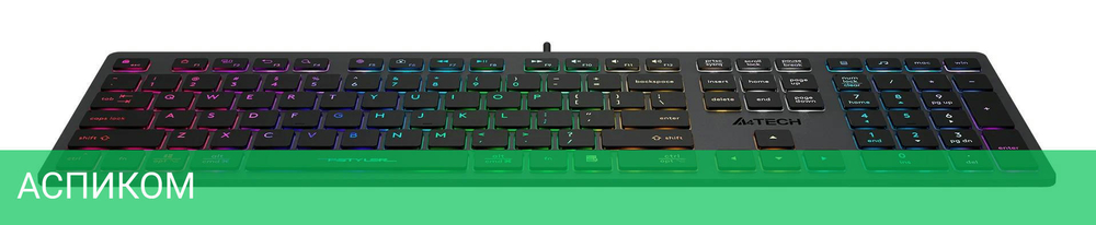 Клавиатура A4Tech Fstyler серый/неоновая подсветка (FX60H GREY/NEON)