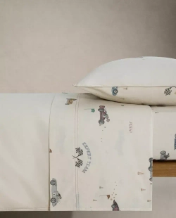 ZARA HOME ДЕТСКАЯ ПРОСТЫНЯ С ПРИНТОМ "СОБАКА", РАЗНОЦВЕТНЫЙ