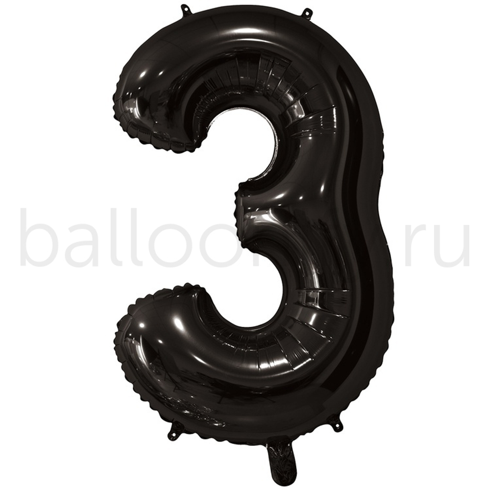 Шар ЦИФРА 3 Black 26" 66 см