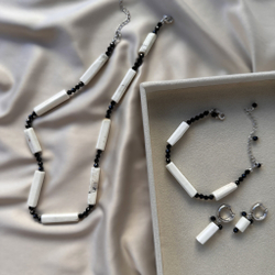 Комплект (чокер, браслет, серьги) "Баланс Вселенной"