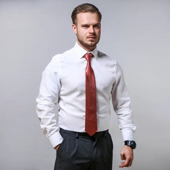 Галстук серо-красный