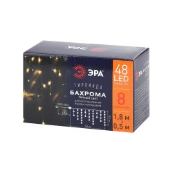 ENIB-01B ЭРА Гирлянда LED Бахрома 1,8 м*0,5 теплый свет 8 режимов 220V, IP20