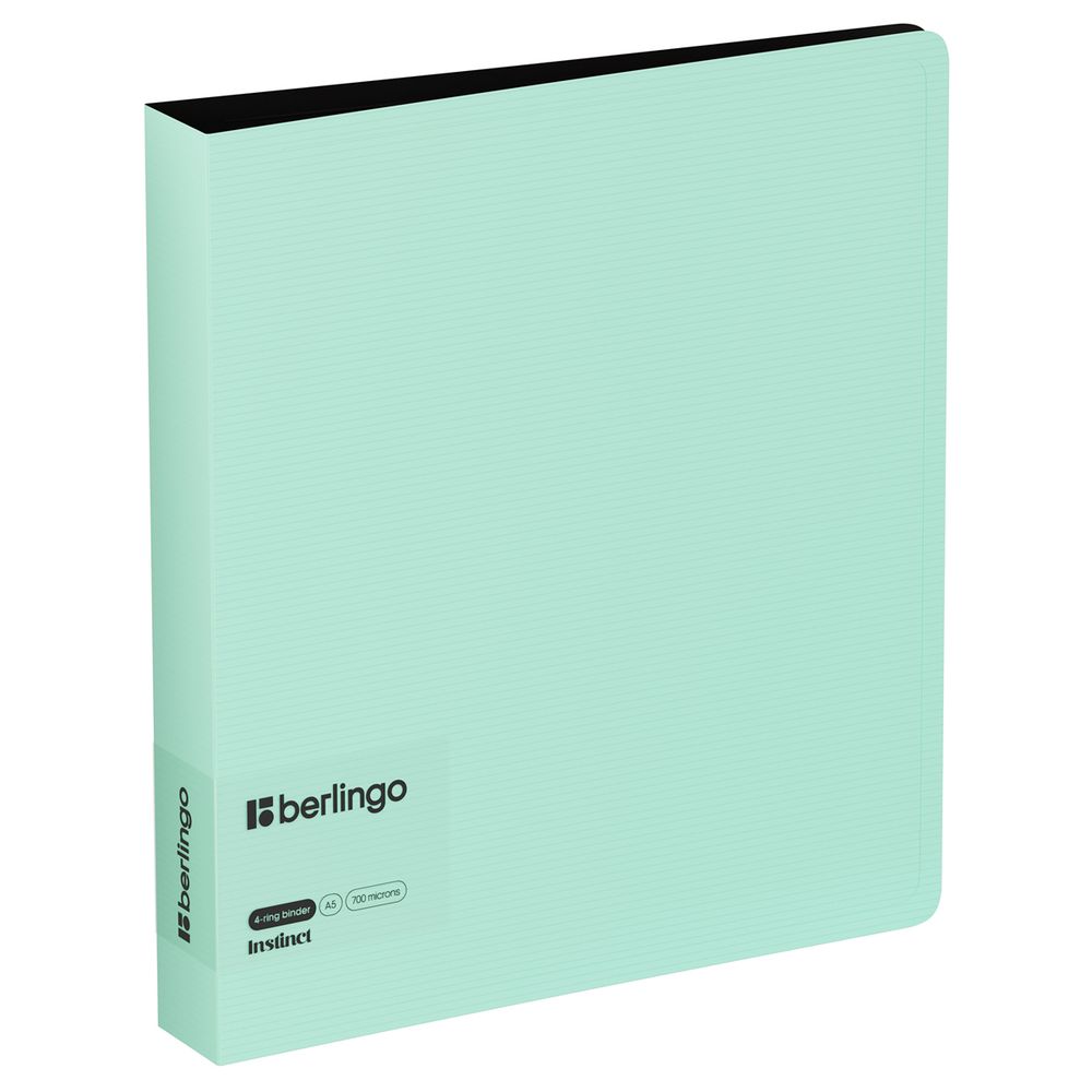 Папка на 4-х кольцах, А5 35мм, Berlingo Instinct, 700мкм, внутренний карман, мятный