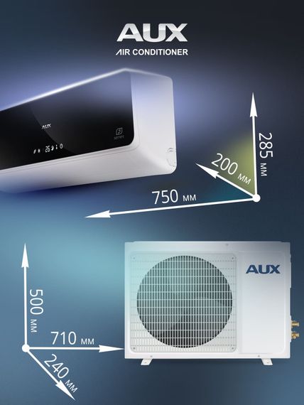 Настенная сплит-система AUX ASW-H12B4/FJ-BR1 + AS-H12B4/FJ-R1, черный — (13)