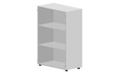 Шкаф 80х44х118см для документов (2 стеклянные тонированные двери, 2 полки, ручки - алюминий)