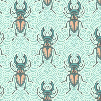 Рогатые жуки на орнаменте (Дизайнер Irina Skaska)
