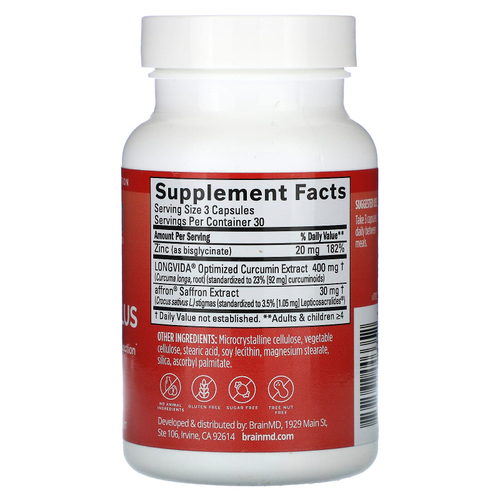 BrainMD, Happy Saffron Plus, 90 веганских капсул