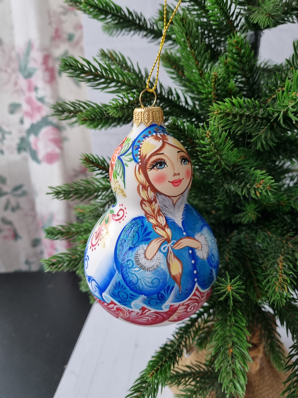 Матрешка стеклянная  Снегурочка