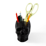 Подставка для карандашей, конфетница, череп-сетка, 3D печать, черная
