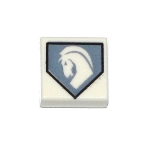 Horse Head on Sand Blue Shield Pattern 3070pb092