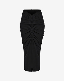 Юбка миди из трикотажа с драпировкой