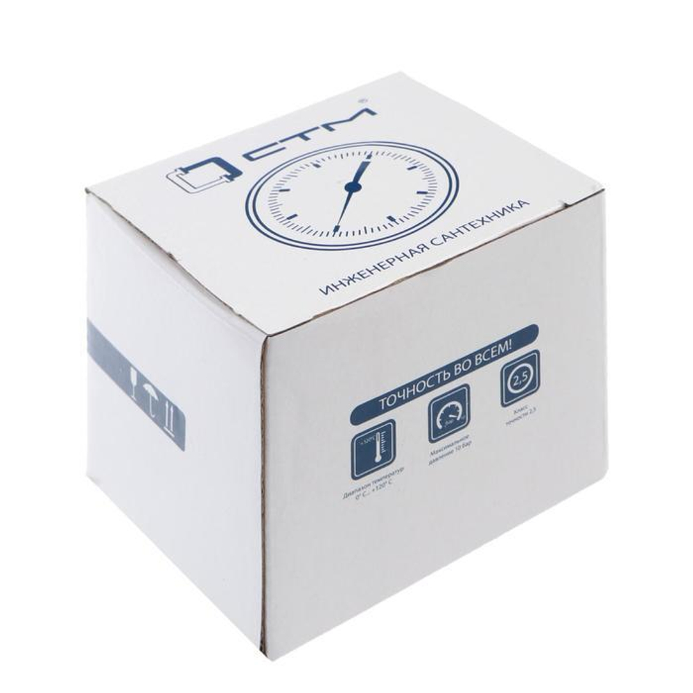 Термоманометр CTM, аксиальный, Дк 80 мм, 1 МПа, наружная резьба 1/4", 120°С