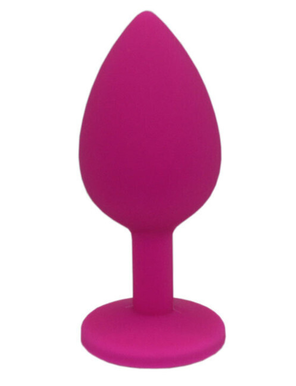 Средняя анальная пробка малиновая с прозрачным кристаллом (Цвет: малиновый с прозрачным)