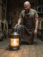 Большой напольный светильник из корабельного топового фонаря «Топовый ТС», Ленинград, 1970 год