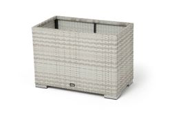 "Лунго" кашпо для цветов большое плетеное из искусственного ротанга, цвет бежевый